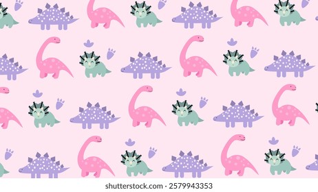 Cute Dinosaurs pattern background. Children pattern with Dinosaurs. Perfect for fashion clothes, shirt, fabrics, textiles, wallpaper, decor, illustration, print, packaging. SSTKbackgrounds