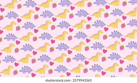 Cute Dinosaurs pattern background. Children pattern with Dinosaurs. Perfect for fashion clothes, shirt, fabrics, textiles, wallpaper, decor, illustration, print, packaging. SSTKbackgrounds