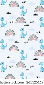 Cute Dinosaurs pattern background. Children pattern with Dinosaurs. Perfect for fashion clothes, shirt, fabrics, textiles, wallpaper, decor, illustration, print, packaging. SSTKbackgrounds