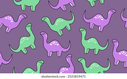 Cute dinosaurs pattern background vector design