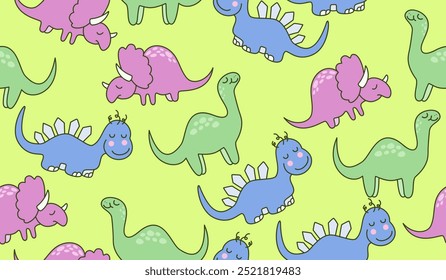 Cute dinosaurs pattern background vector design