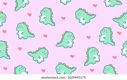 Cute dinosaurs pattern background vector design