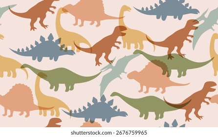 Dinossauros bonitos padrão de fundo vetor design