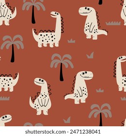 cute dinosaurs pattern design for baby fashion as vector