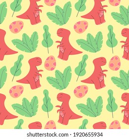 cute dinosaurs pattern design as vector. Vector illustration seamless pattern with Dinosaurs