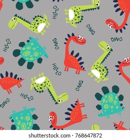 cute dinosaurs pattern design as vector