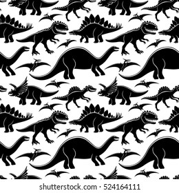 Cute dinosaurs pattern for seamless background.