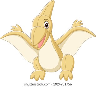 Cute dinosaurs pterodactyl doll on white background