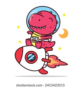 CUTE DINOSAURS RIDE ROCKETS INTO SPACE