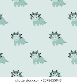 Cute Dinosaurs seamless pattern. Children pattern with Dinosaurs. Perfect for fashion clothes, shirt, fabrics, textiles, wallpaper, decor, illustration, print, packaging. SSTKbackgrounds