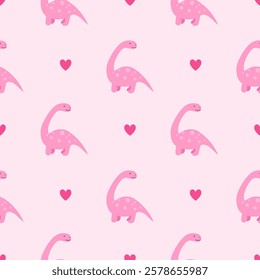 Cute Dinosaurs seamless pattern. Children pattern with Dinosaurs. Perfect for fashion clothes, shirt, fabrics, textiles, wallpaper, decor, illustration, print, packaging. SSTKbackgrounds