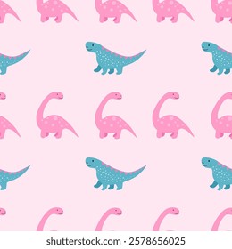 Cute Dinosaurs seamless pattern. Children pattern with Dinosaurs. Perfect for fashion clothes, shirt, fabrics, textiles, wallpaper, decor, illustration, print, packaging. SSTKbackgrounds