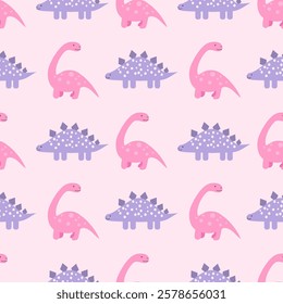 Cute Dinosaurs seamless pattern. Children pattern with Dinosaurs. Perfect for fashion clothes, shirt, fabrics, textiles, wallpaper, decor, illustration, print, packaging. SSTKbackgrounds