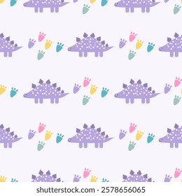 Cute Dinosaurs seamless pattern. Children pattern with Dinosaurs. Perfect for fashion clothes, shirt, fabrics, textiles, wallpaper, decor, illustration, print, packaging. SSTKbackgrounds