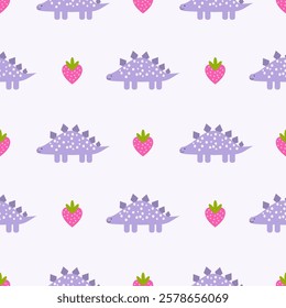 Cute Dinosaurs seamless pattern. Children pattern with Dinosaurs. Perfect for fashion clothes, shirt, fabrics, textiles, wallpaper, decor, illustration, print, packaging. SSTKbackgrounds