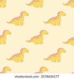 Cute Dinosaurs seamless pattern. Children pattern with Dinosaurs. Perfect for fashion clothes, shirt, fabrics, textiles, wallpaper, decor, illustration, print, packaging. SSTKbackgrounds