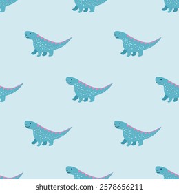 Cute Dinosaurs seamless pattern. Children pattern with Dinosaurs. Perfect for fashion clothes, shirt, fabrics, textiles, wallpaper, decor, illustration, print, packaging. SSTKbackgrounds