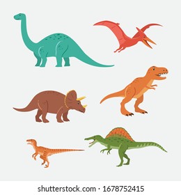 Cute dinosaurs seamless pattern. Vector texture in childish style.