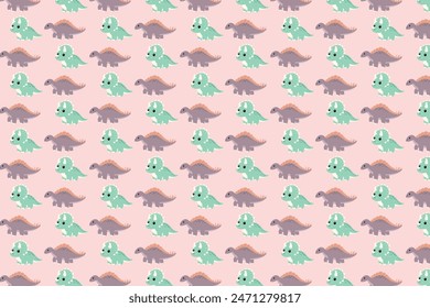 Cute dinosaurs seamless pattern wallpaper illustration  