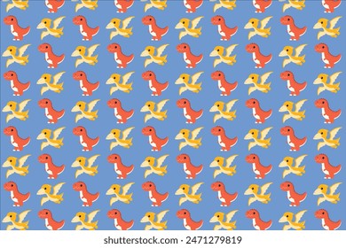 Cute dinosaurs seamless pattern wallpaper illustration  