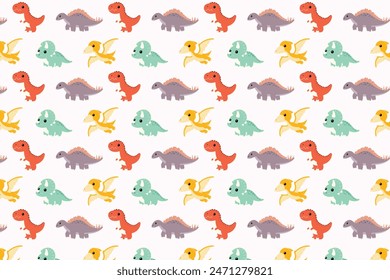 Cute dinosaurs seamless pattern wallpaper illustration  