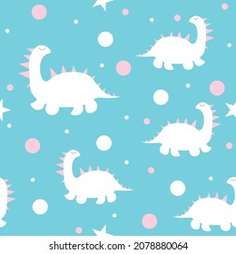 Cute Dinosaurs  seamless pattern.Vector illustration.