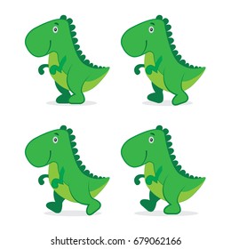 Cute dinosaurs set.
Cartoon characters vector illustration.