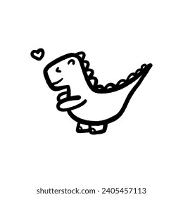 Cute Dinosaurs T-rex hand drawn vector illustration