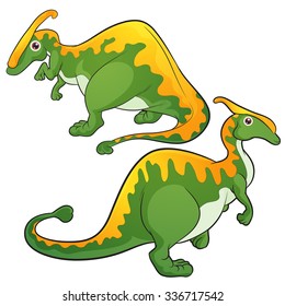 Cute Dinosaurs vector cartoon Parasaurolophus