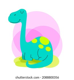 cute dinosaurs vector illustration, brontosaurus cute little dinosaurs