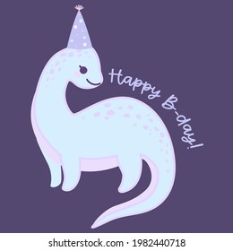 Cute dinosaurs vector illustration. Kids design for birhday party, nursery, prints, textile