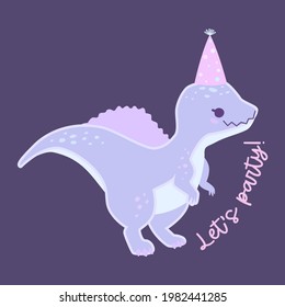 Cute dinosaurs vector illustration. Kids design for birhday party, nursery, prints, textile