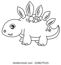Cute dinosaurus cartoon for coloring page 