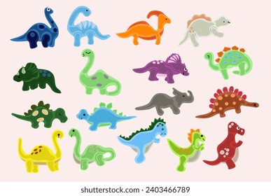 cute dinosaurus colorful, brontosaurus, triceratops