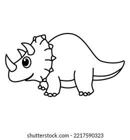 Cute dinosours cartoon characters vector illustration. For kids coloring book.