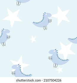 Cute dinosuar seamless pattern.Vector illustration