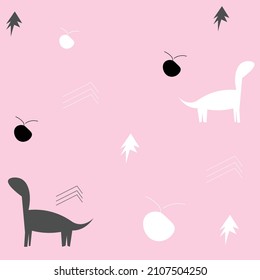 Cute dinosuar seamless pattern.Vector illustration