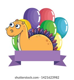 cute diplodocus with balloons helium frame