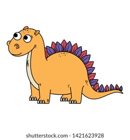 cute diplodocus comic character icon