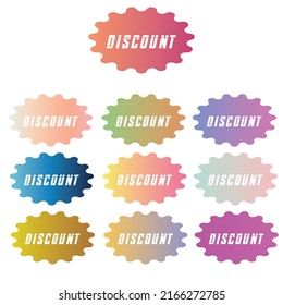arte vectorial de descuento lindo, etiqueta de recuento de degradado, vale de descuento