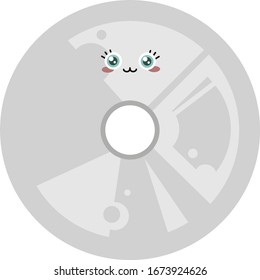 Cute disk, illustration, vector on white background.