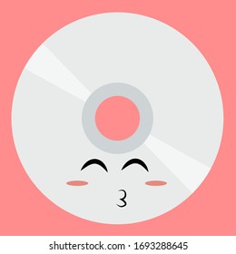 Cute disk, illustration, vector on white background