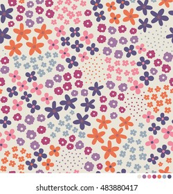 Cute ditsy floral pattern background