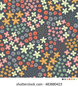 Cute ditsy floral pattern background