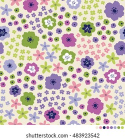 Cute Ditsy Floral Pattern Background Stock Vector (Royalty Free ...