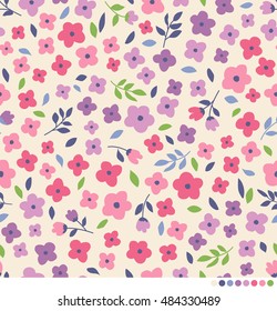 Cute ditsy floral pattern background
