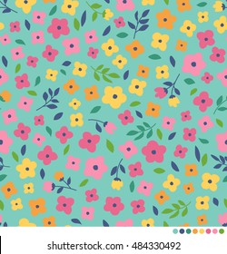 Cute ditsy floral pattern background