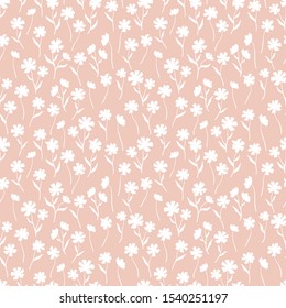 Cute ditsy floral seamless pattern, hand drawn lovely flowers, great for textiles, wrapping, banners, wallpapers - vector surface design
