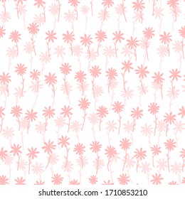 Cute ditsy floral seamless pattern, hand drawn lovely flowers, great for textiles, wrapping, banners, wallpapers - vector surface design