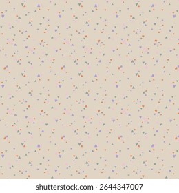 Lindo Ditsy Corazón Patrón Sin Costuras, Minimalista Muted Color Amor Vector de Fondo para Tela y Papelería